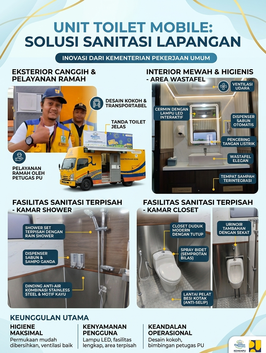 Mudik Nyaman: Fasilitas Sanitasi Mewah ‘Toilet Mobile’ Layani Ratusan Pemudik di Jalur Lintas