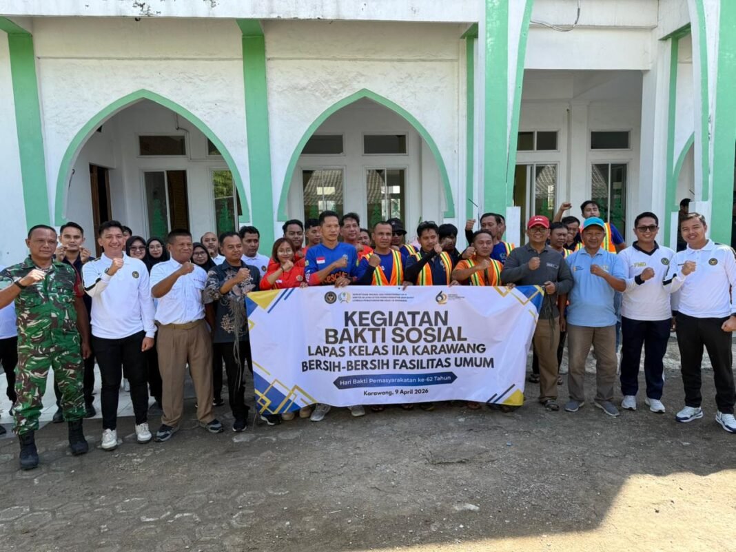 Bangun Kepedulian Sosial, Lapas Karawang dan Karang Taruna Gelar Aksi Bersih Lingkungan